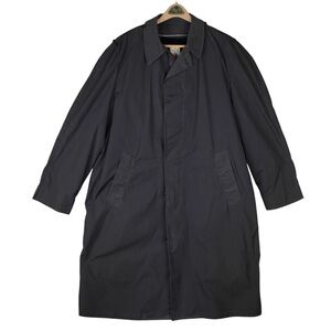 Vintage US Military Black Raincoat 44L w/ Removable Liner – Faded Patina Wear